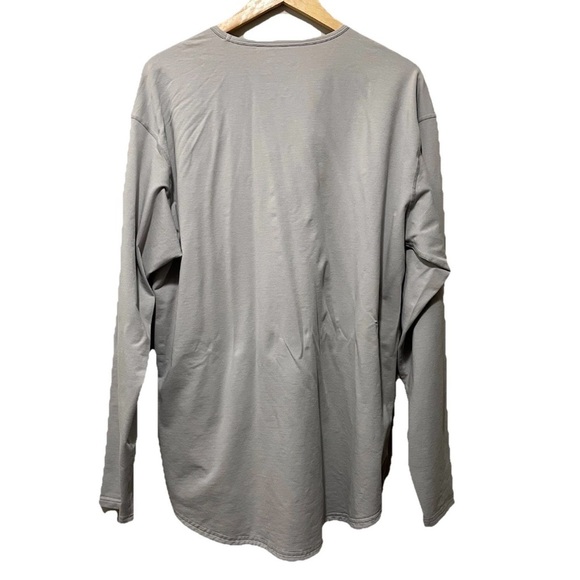BYLT Premium Basics Men’s 2XL Long Sleeve Drop-Cut Gray T-Shirt - Picture 4 of 6